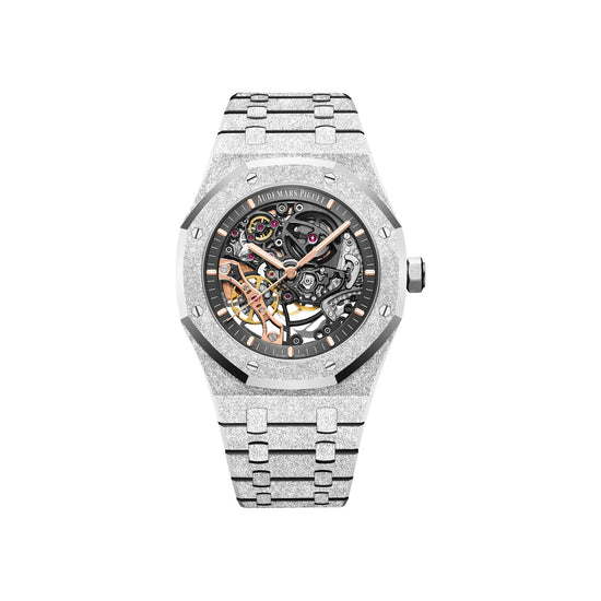 Audemars Piguet Replica Watch Royal Oak FROSTED GOLD DOUBLE BALANCE WHEEL OPENWORKED 15407BC.GG.1224BC.01