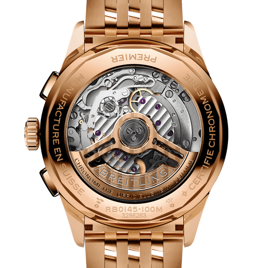 Breitling Replica Watch Premier B01 Chronograph 42, 18k Red Gold, RB0145371G1R1