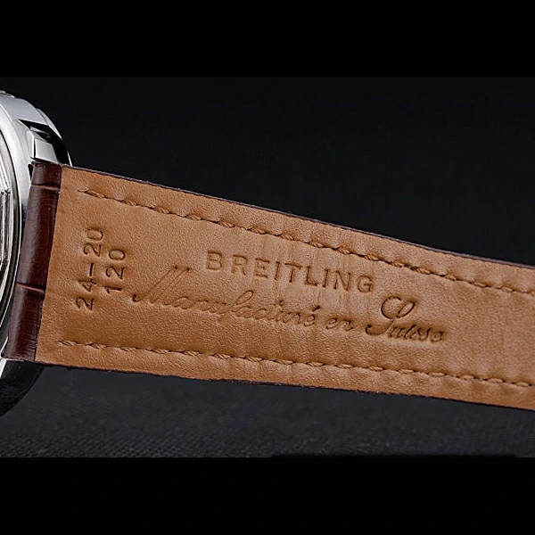 Breitling Transocean Chronograph Unitime White Dial Stainless Steel Case Brown Leather Bracelet new60140