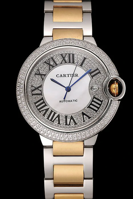 Cartier Ballon Bleu 46 MM Diamond Dial Diamond Case Gold And Staineless Steel Bracelet new124505