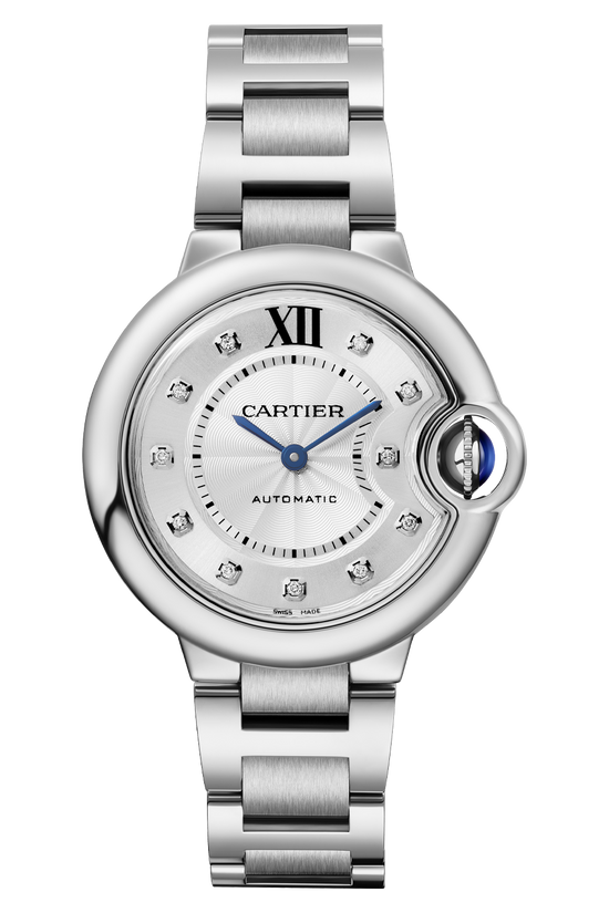 Cartier Replica Watch Ballon Bleu de Cartier Replica Watch, Stainless Steel and Diamonds, 28mm, W4BB0029