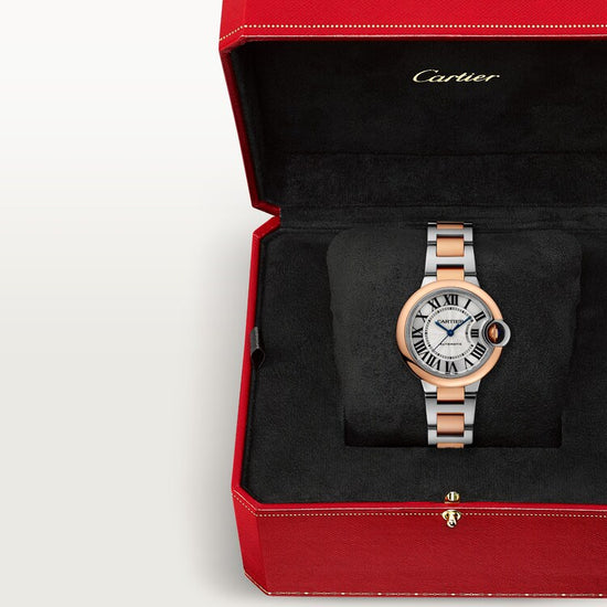 Cartier Replica Watch Ballon Bleu, Stainless Steel and 18k Rose Gold, 36mm, Ladies, W2BB0033