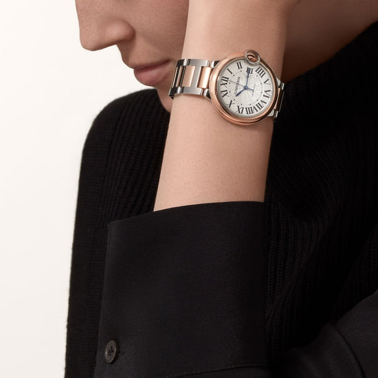 Cartier Replica Watch Ballon Bleu, Stainless Steel and 18k Rose Gold, 36mm, Ladies, W2BB0033