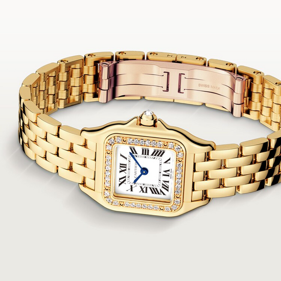 Cartier Replica Watch Panthère de Cartier Replica Watch Small, 18k Yellow Gold, Diamonds, 22mm x 30mm, WJPN0067