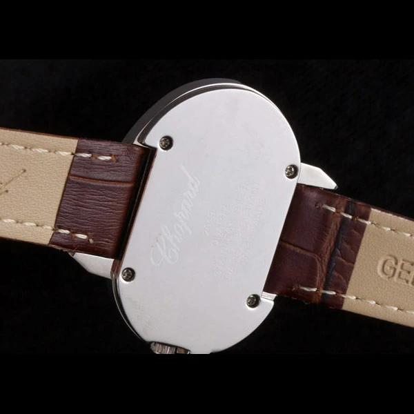 Chopard Luxury Silver Bezel with Brown Dial and Brown Leather Strap new59637