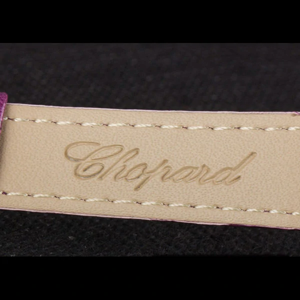 Chopard Luxury Silver Bezel with White Dial and Purple Leather Strap new59638
