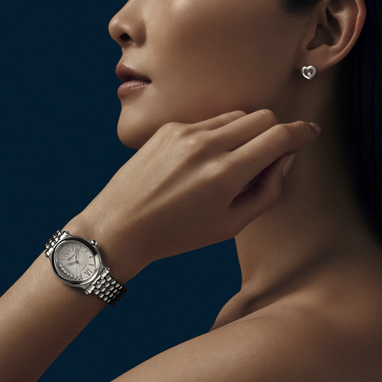 Chopard Replica Watch Happy Sport Oval Automatic, Stainless Steel, 7 floating diamonds, 31.3mm x 29mm, 278602-3002