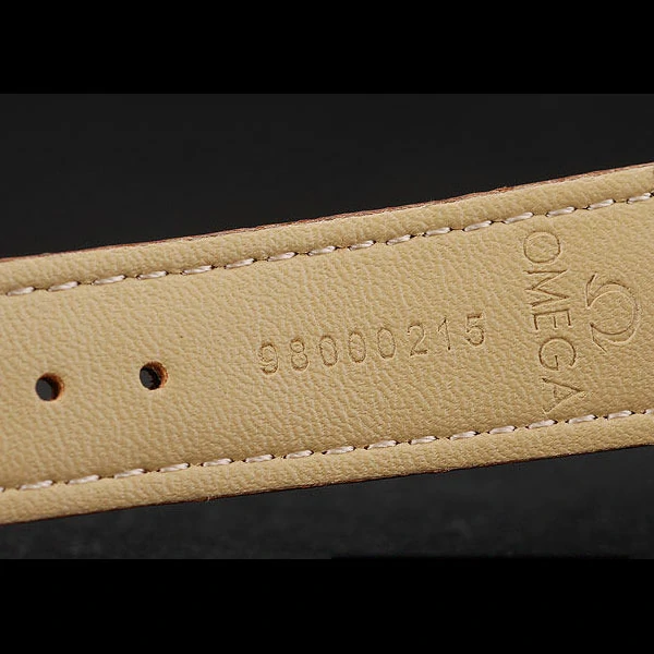 Omega DeVille Rose Gold Bezel Brown Leather Strap new58981
