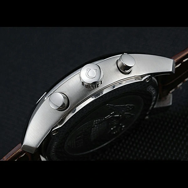 Omega DeVille Silver Bezel with White Dial and Brown Leather Strap new59656