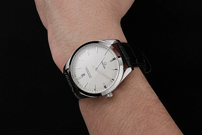 Omega Tresor Master Co Axial White Dial Stainless Steel Case Black Leather Strap new121398