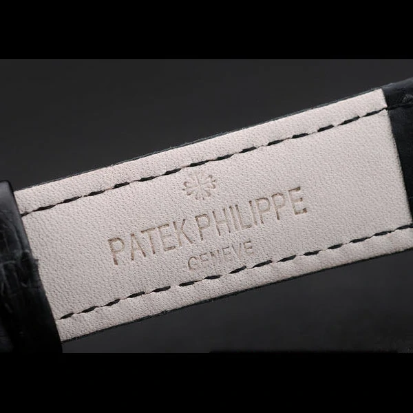 Patek Philippe Calatrava Ribbed Bezel White Dial Black Leather Strap new59004