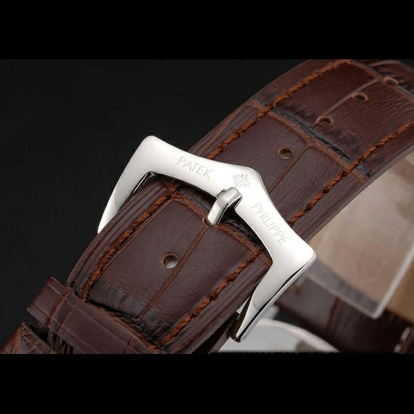 Patek Philippe Grand Complications Stainless Steel Case White Dial Brown Leather Bracelet new60156