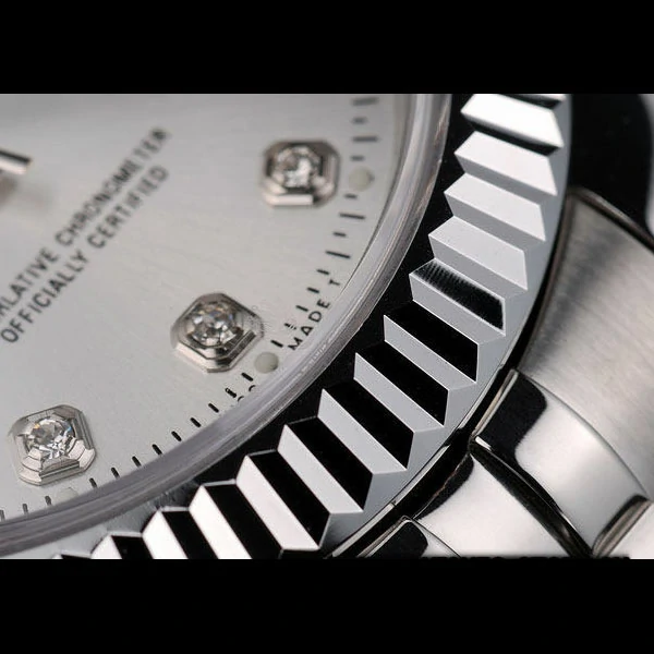 Rolex DateJust Stainless Steel Ribbed Bezel Silver Dial new58942