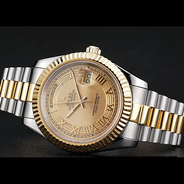 Rolex Day Date Two Tone Stainless Steel Gold Plated Gold Dial new58030