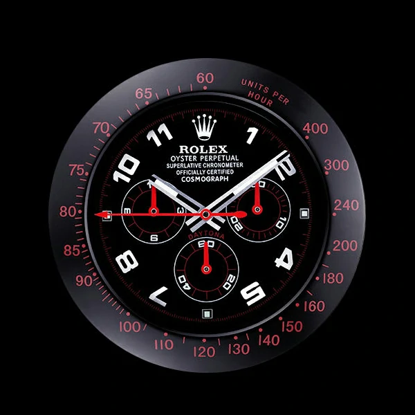Rolex Daytona Cosmograph Wall Clock Black Red new59817