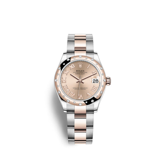 Rolex Replica Watch Datejust 31, Oystersteel, 18kt Everose Gold and diamonds, 278341RBR-0005
