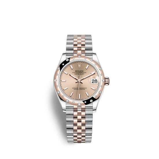 Rolex Replica Watch Datejust 31, Oystersteel, 18kt Everose Gold and diamonds, 278341RBR-0010