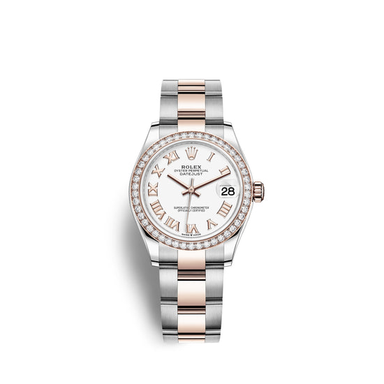 Rolex Replica Watch Datejust 31, Oystersteel, 18kt Everose Gold and diamonds, 278381RBR-0003