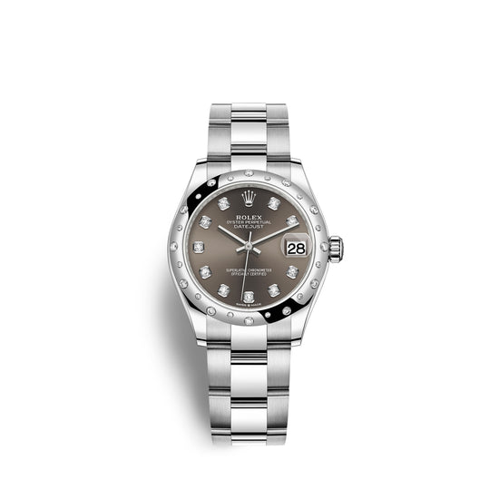 Rolex Replica Watch Datejust 31, Oystersteel, 18kt White Gold and diamonds, 278344RBR-0007