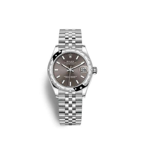 Rolex Replica Watch Datejust 31, Oystersteel, 18kt White Gold and diamonds, 278344RBR-0018