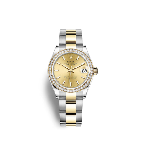 Rolex Replica Watch Datejust 31, Oystersteel, 18kt Yellow Gold and diamonds, 278383RBR-0013