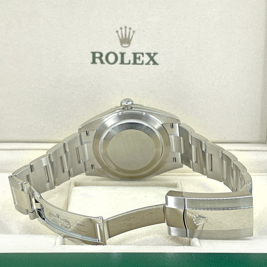 Rolex Replica Watch, Datejust 41, Oystersteel and 18k White Gold, Bright Blue with Diamonds Dial, Oyster 126334-0015