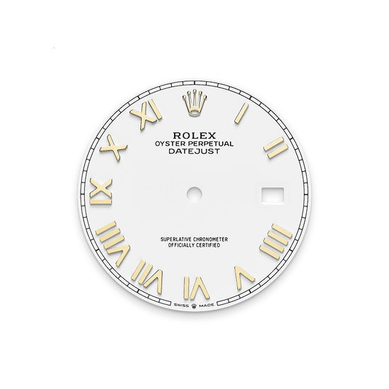 Rolex Replica Watch Datejust 41, Oystersteel and 18k Yellow Gold, Intense White Roman dial, Fluted Jubilee, 126333-0026