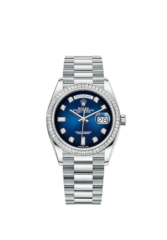Rolex Replica Watch Day-Date, 36mm, Platinum and Diamonds, 128396tbr-0008