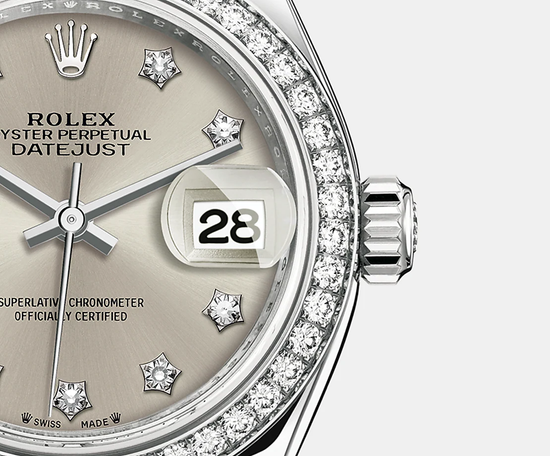 Rolex Replica Watch Lady-Datejust 28, Oystersteel and 18k White Gold, 279384RBR-0022