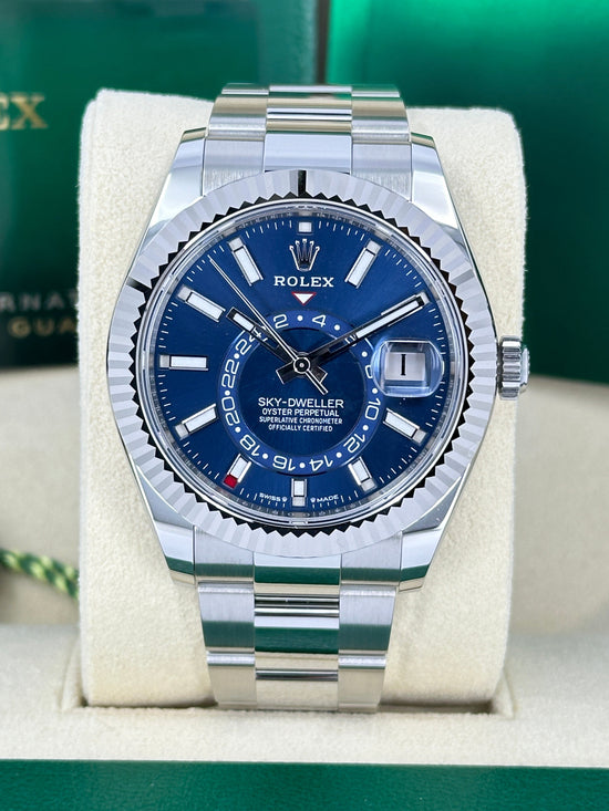 Rolex Replica Watch Sky-Dweller, 42mm, Oystersteel and 18k White Gold, Blue, Oyster, 336934-0005