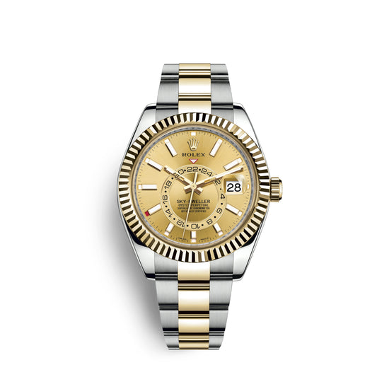 Rolex Replica Watch Sky-Dweller 42mm, Oystersteel and 18k Yellow Gold, 326933-0001