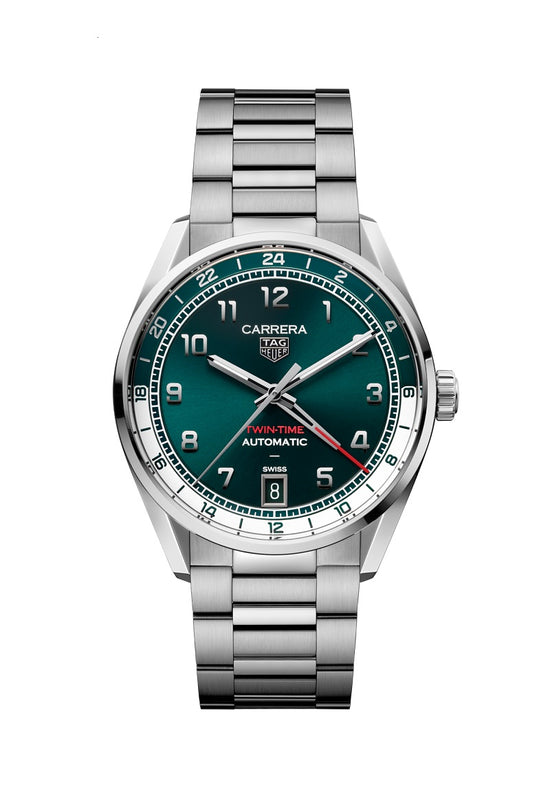 TAG Heuer Carrera Date Twin-Time, Stainless Steel, 41mm, WDA2114.BA0043