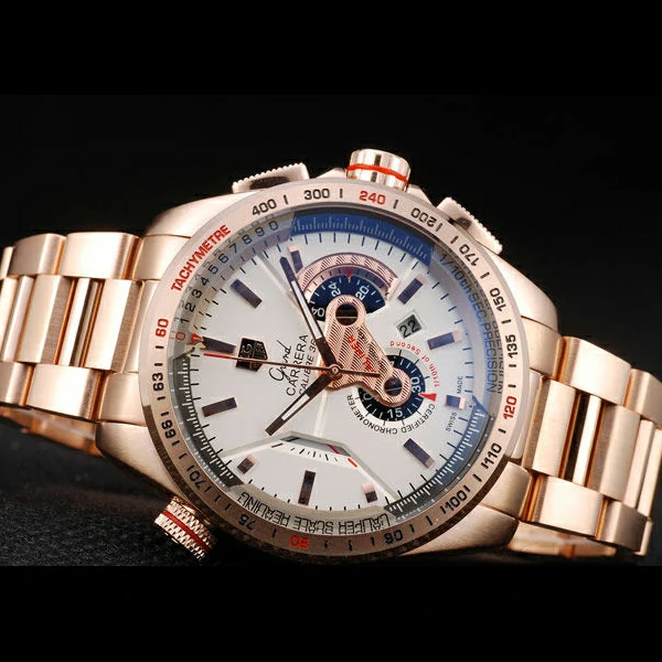 Tag Heuer Carrera Rose Gold Case White Dial new58749