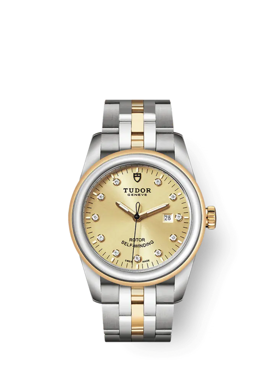 Tudor Replica Watch Glamour Date, Stainless Steel and 18k Yellow Gold with Diamond-set, 31mm, M53003-0006
