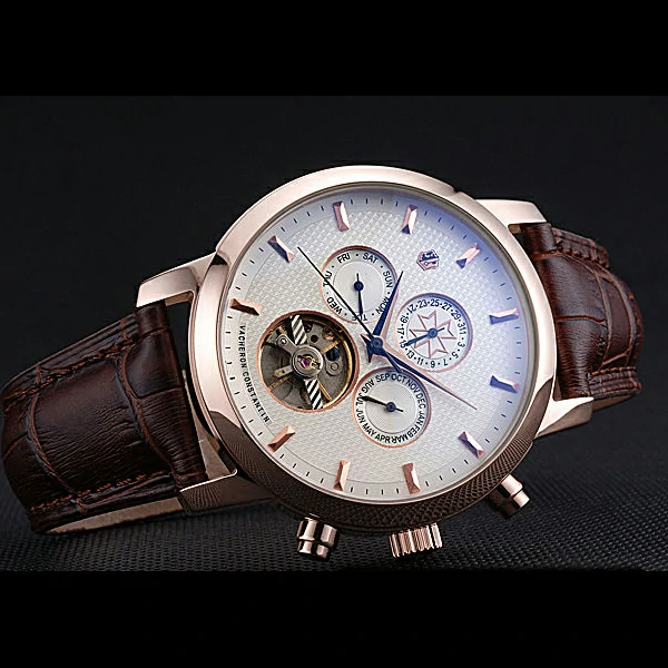 Vacheron Constantin Patrimony Traditionnelle Gold Case Brown Leather Strap new60199
